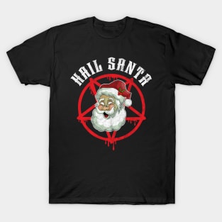 Hail Santa Claus Funny Christmas Metal T-Shirt